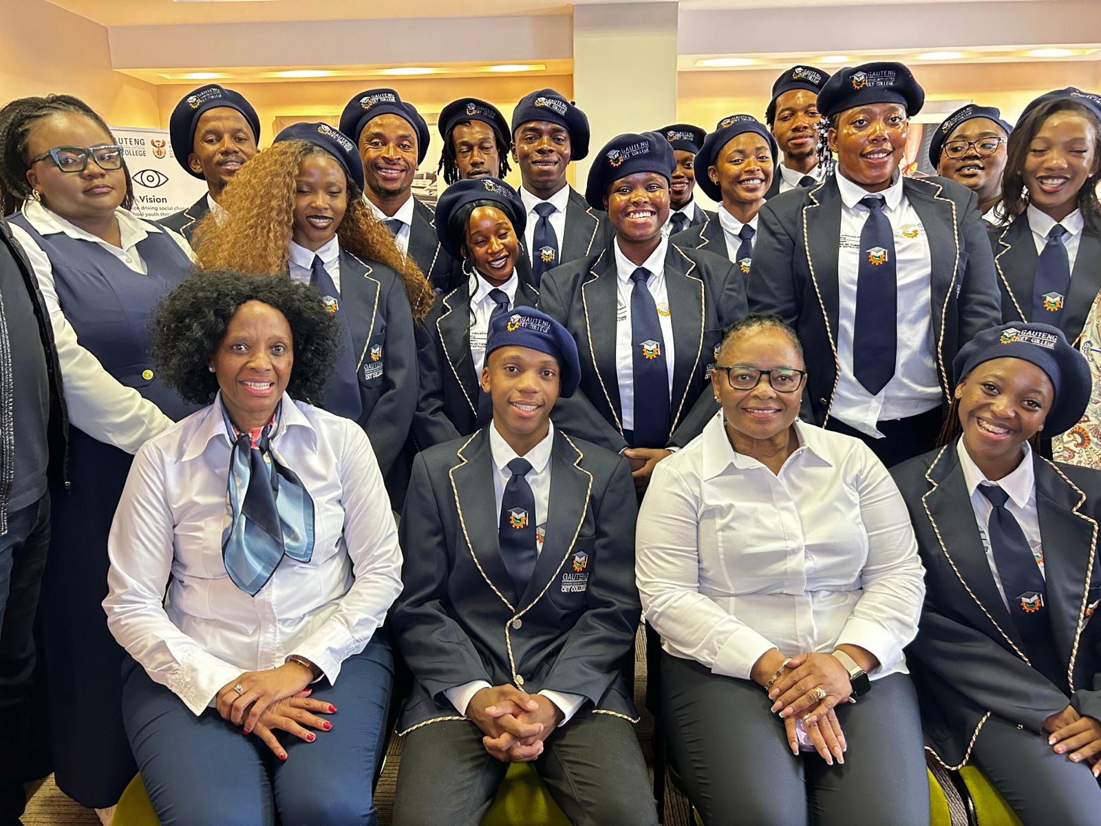 Gauteng CET College students and staff — formal group portrait